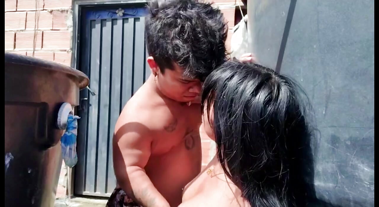 We went up to the terrace of the house because we heard a drip of water coming from the roof